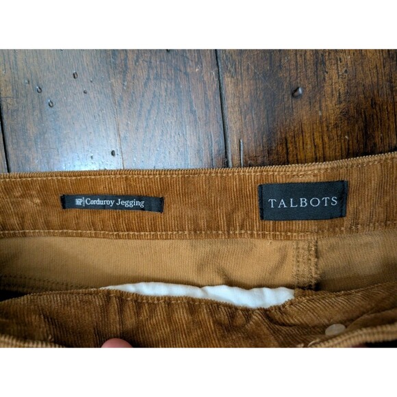Talbots Corduroy Jeggings Camel Brown Skinny Pant Neutral Trousers Dark Academia - Picture 6 of 11